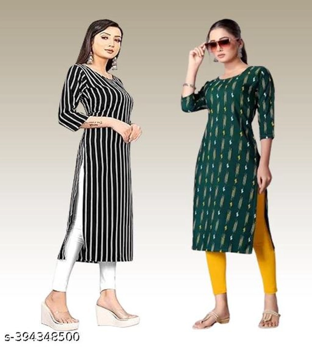 Crepe Kurtis for Women (Multicolor, S) (Pack of 2)