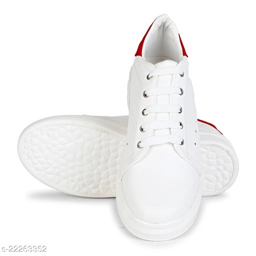 Casual Shoes for Women (White & Red, 3)