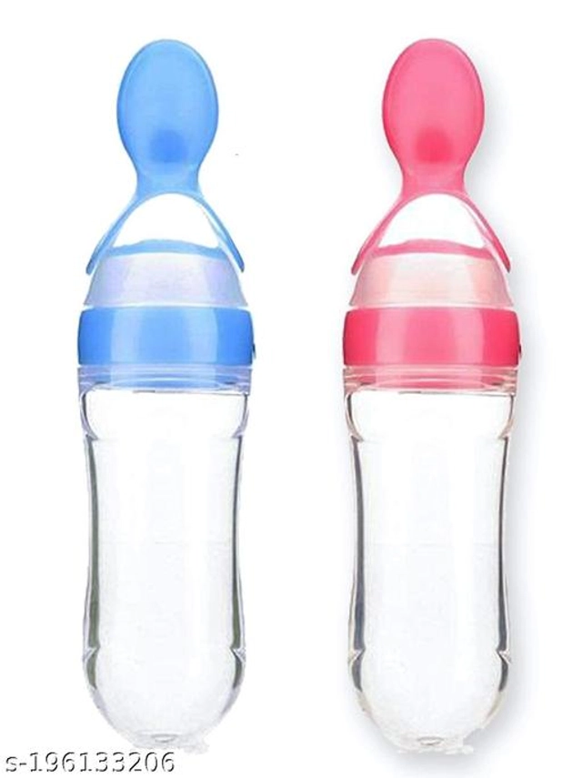 Silicone Food Feeder Bottle for Baby (Multicolor, 90 ml) (Pack of 2)