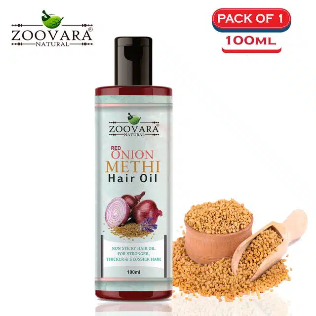 Zoovara Red Onion with Methi Hair Oil for Hair Loss Control (100 ml)