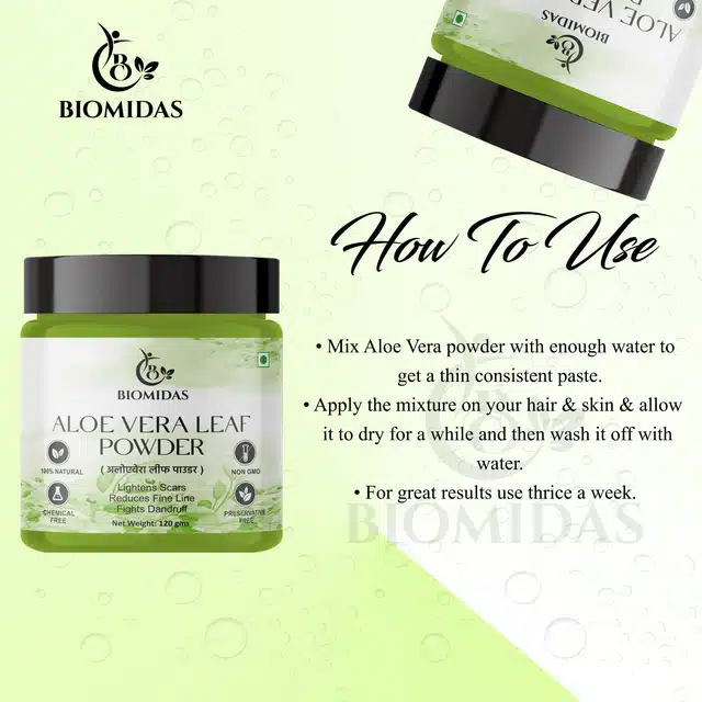 Biomidas Aloe Vera Leaf Powder (120 g)