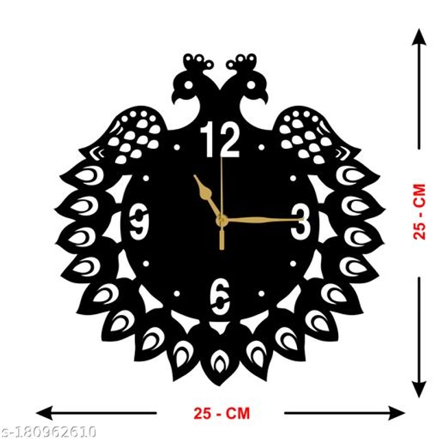 Wooden Wall Clock for Home (Black)