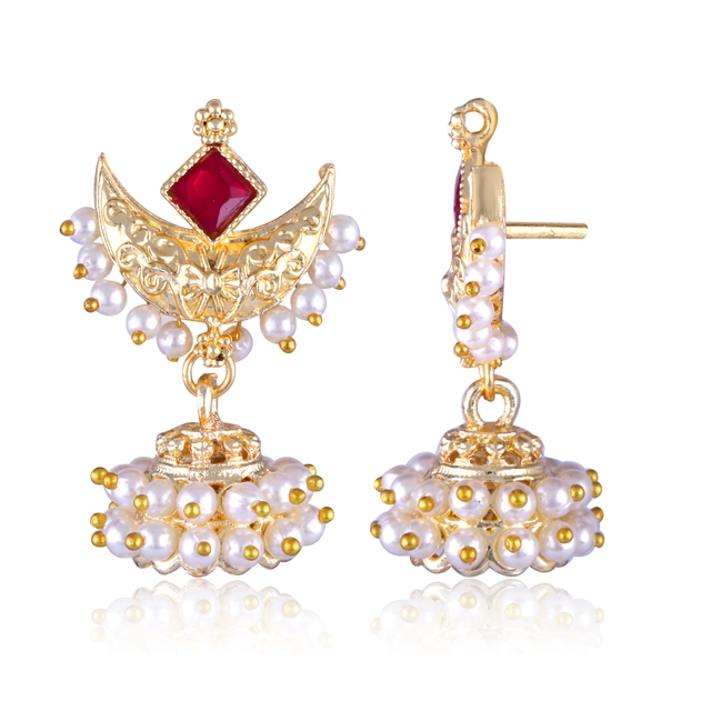 Alloy Gold Plated Earrings for Women (Gold, Set of 1)