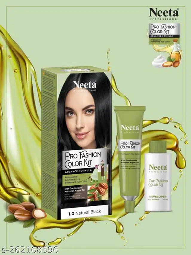 Neeta Professional Fashion Permanent Hair Color (Natural Black, 100 g)