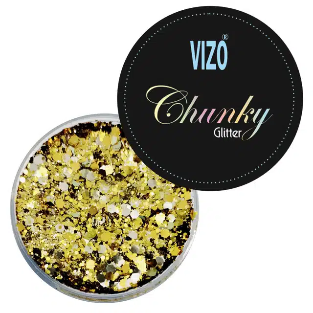 Vizo Chunky Eye Makeup Glitter Powder (Gold)