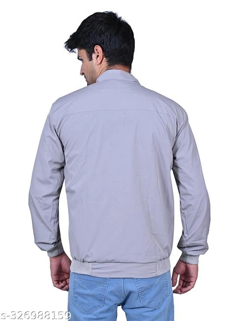 Polyester Jacket for Men (Grey, M)