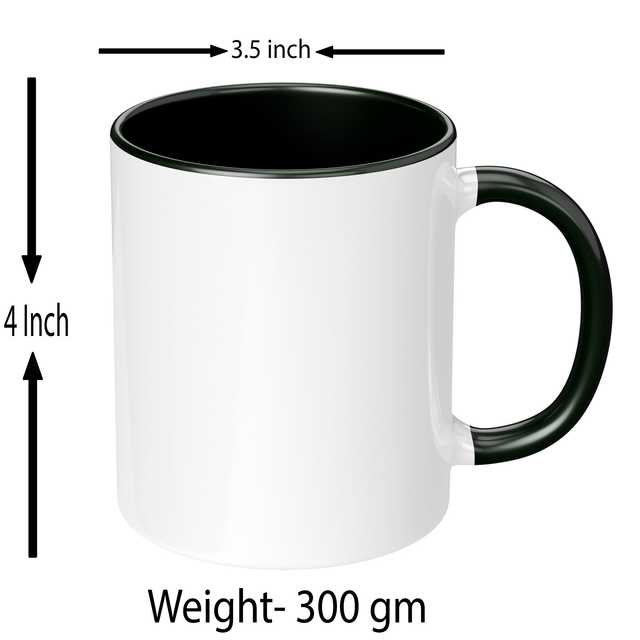 Bride Loading Printed Heart Handle Mug Microwave Safe Ceramic Tea Coffee (Black, 350 ml) (GT-778)