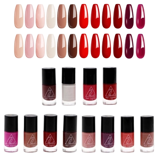 Nail Paint Gel/Glossy Finish Multipack Form Festive Edition (Pack Of 12), (7 ml Each)