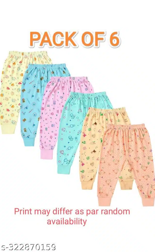 Polycotton Pyjama for Kids (Multicolor, 0-3 Months) (Pack of 6)