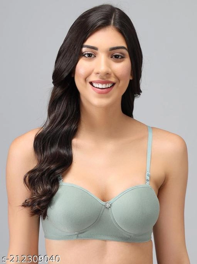 Cotton Blend Solid Padded Bra for Women (Multicolor, 30B) (Pack of 3)