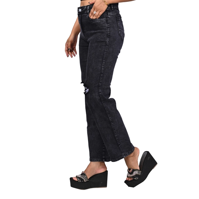 Denim Mid Rise Jeans for Women (Black, 28)