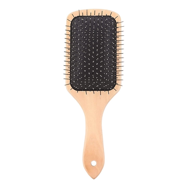 Wooden & Plastic Hair Combs (Brown & Black, Pack of 2)