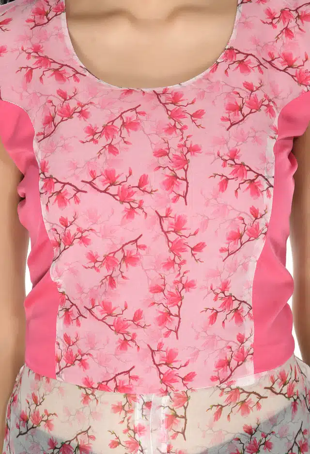 Women's Slit Dress (Pink, L) (OD-353)