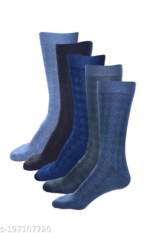 Cotton Socks for Men (Multicolor, Free Size) (Pack of 5)