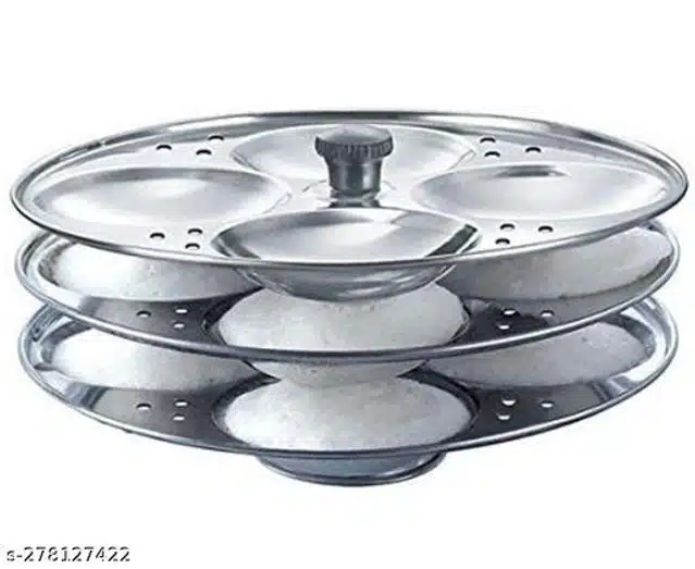 Stainless Steel 3 Plate Idli Maker (Silver)