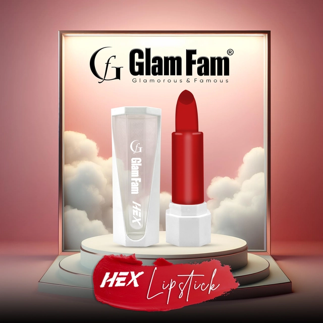Glam Fam Smudge Proof Creamy Ultra Matte Long Lasting Lipstick (Pretty Pink)
