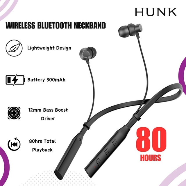 Wireless Bluetooth in-Ear Neckband (Black)