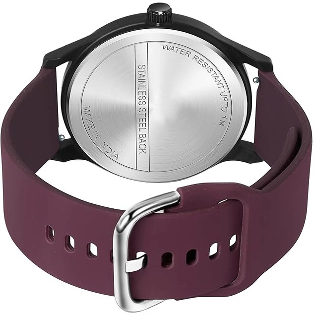 Analog Watch for Men (Maroon & Black)