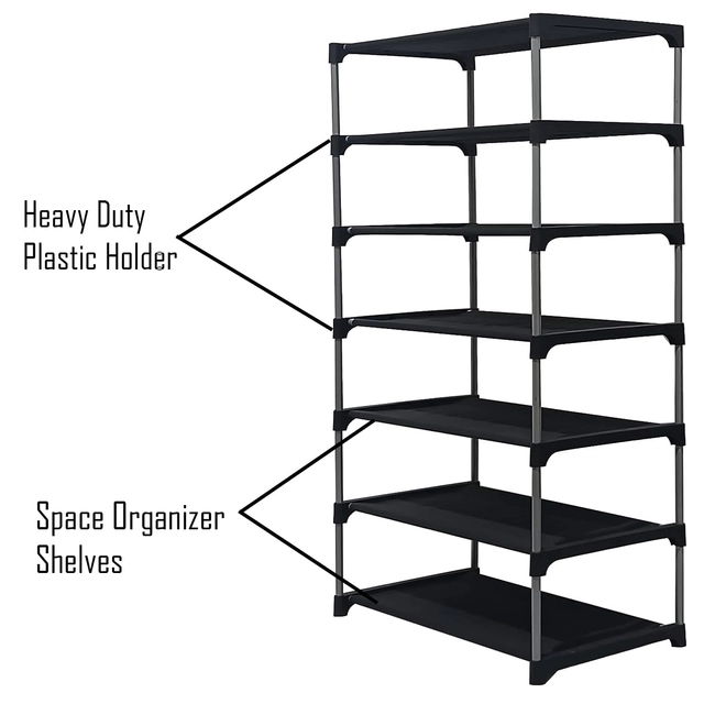 Metal 6 Layer Collapsible Shoe Rack (Maroon)