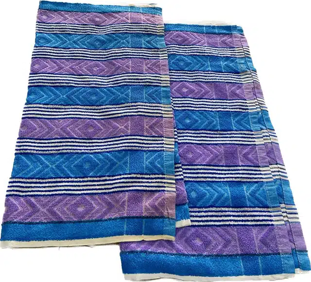 Microfiber Striped Bath Towels (Pack of 2) (Multicolor, 26x56 Inches)