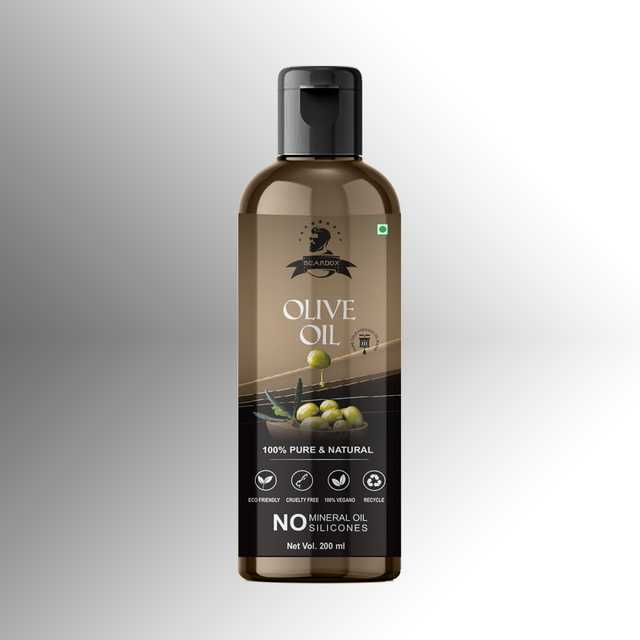 Beardox 100% Pure & Natural Cold Pressed Olive Oil For Strengthens Hair Roots, Reduces Wrinkles & Fine Lines (200 ml) (G-2163)