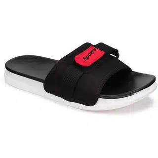 Bersache Flip Flops for Men (Black, 6) (VKI-3)