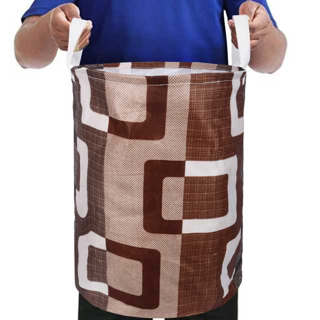 E Retailer Polyester Foldable Laundry Bag 45L (Brown, 17x14 Inches) (E-399)