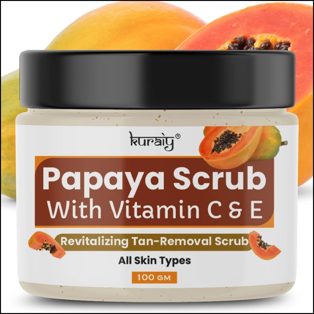 Kuraiy Papaya with Vitamin C & E Face Scrub (100 g)