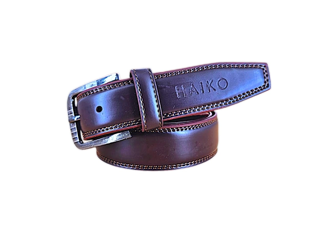 Faux Leather Formal Belt for Men (Brown, 26)