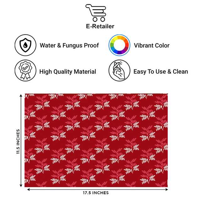 PVC Multipurpose Fridge Mat (Pack of 3) (Maroon, 44X29 cm) (ER-04)