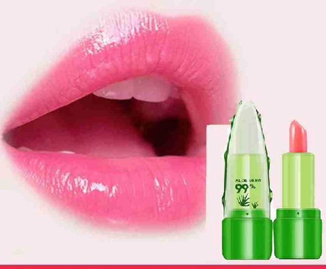 Aloe Vera Color Changing Lip Balm (Pink, 10 g) (Pack of 3)