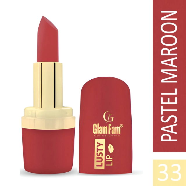 Glam Fam Lusty Matte Lipstick (Pastel Maroon)