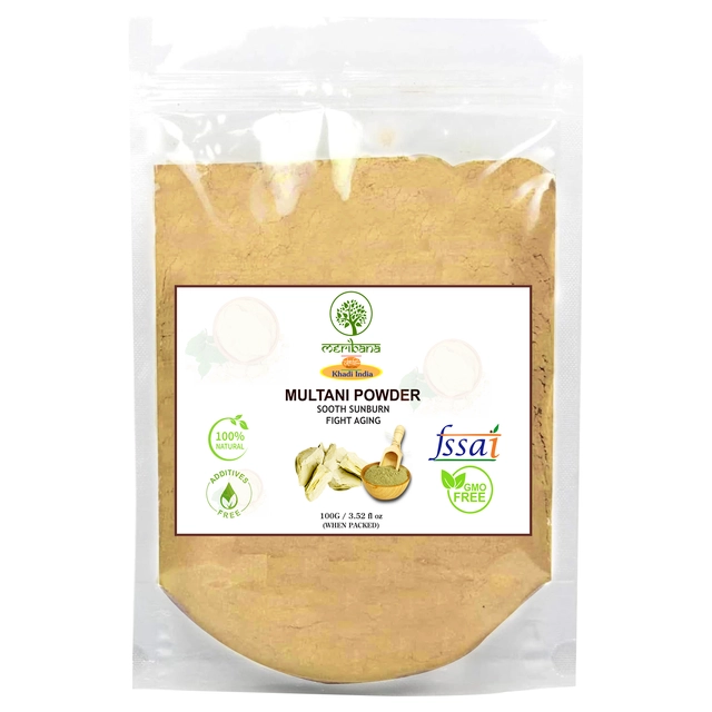 MeriBana Khadi Organic Multani Mitti Powder for Skin & Hair Care (100 g)