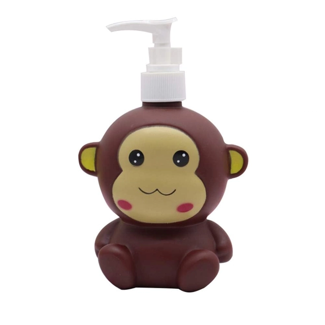 Monkey-Shaped Liquid Soap Dispenser for Kids (Brown, 200 ml)