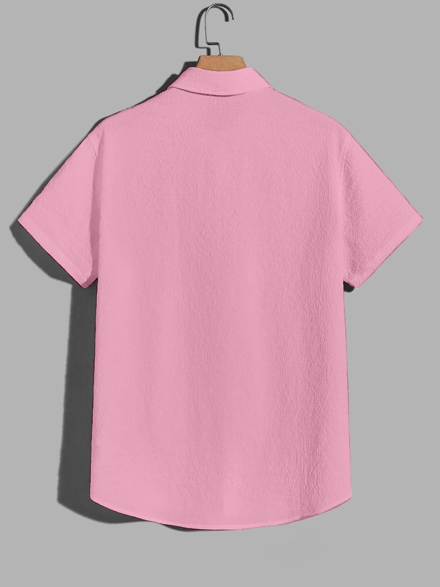 Popcorn Half Sleeves Shirt for Boys (Pink, 8-9 Years)