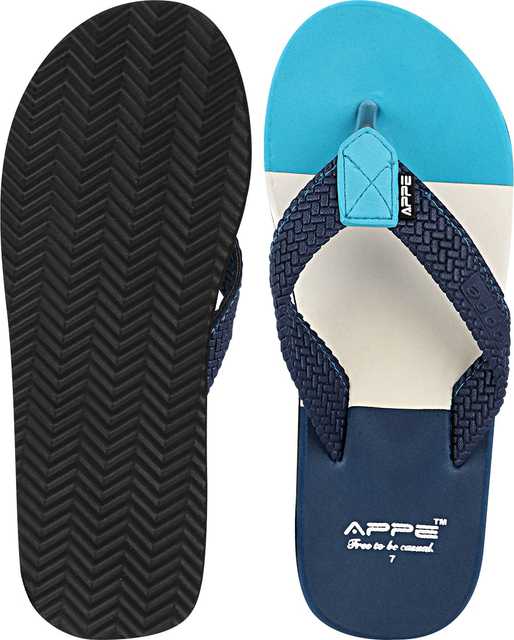 Appe Casual EVA Men Slippers & Flipflops (Sky Blue & Navy Blue, 9) (AP-26)