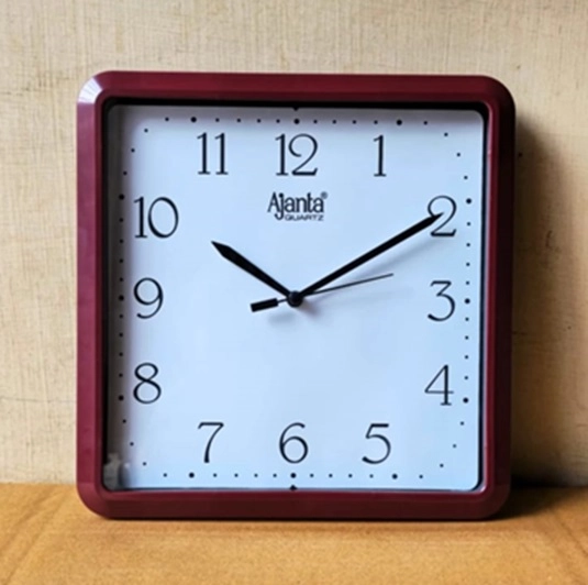 Plastic Ajanta Wall Clock (Red, 22 cm)