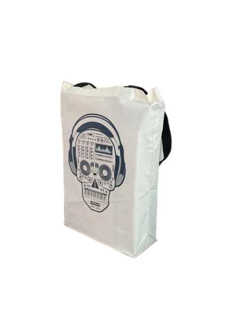 Active Basic Cotton Cartoon Printed With Zip Closure Canvas Bag (Pack Of 2, Off-White) (SS-368)