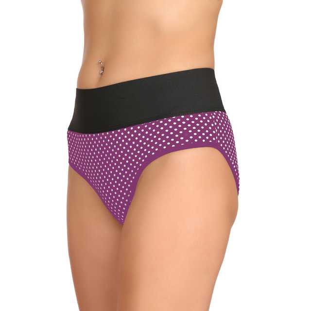 Women Cotton Silk Hipster Panties Combo (Purple, XL) (A-5)