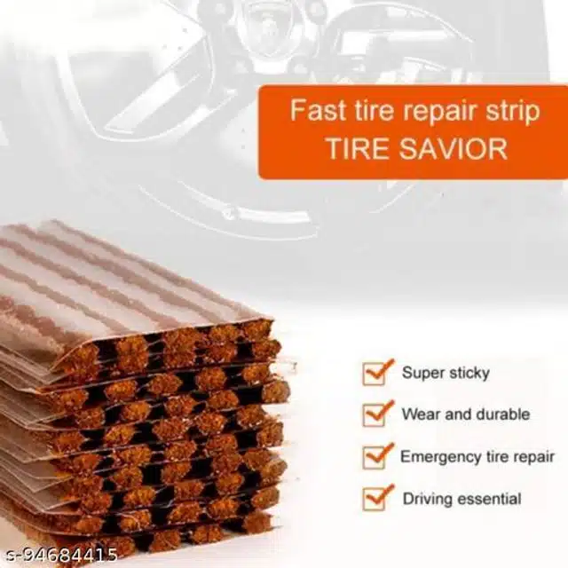 Tubeless Tyre Puncture Strips for Vehicles (Brown)