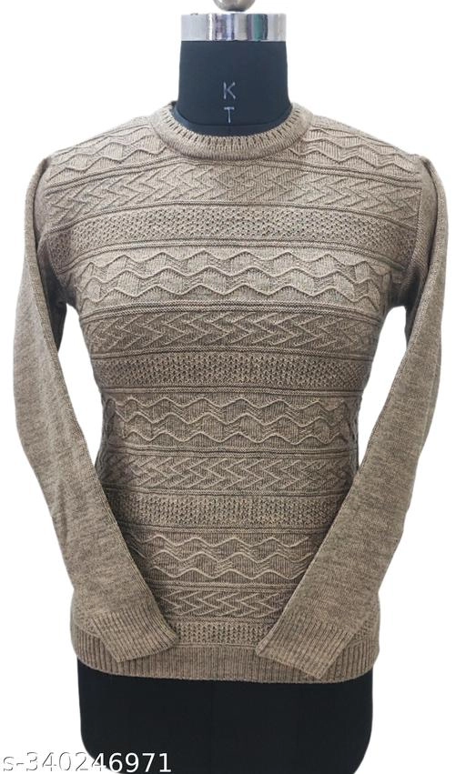 Woolen Solid Top for Women (Beige, Free Size)