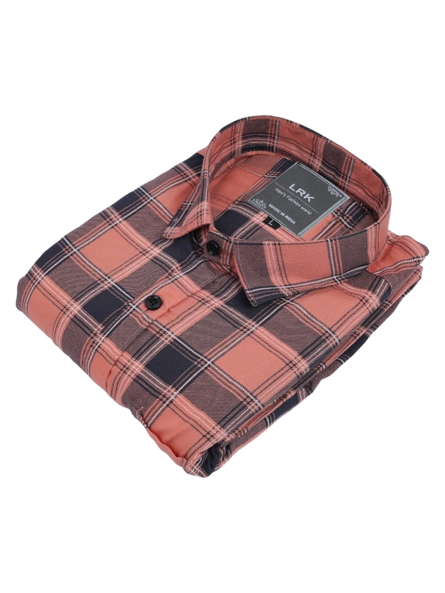 Full Sleeves Checked Shirt for Men (Red, M)