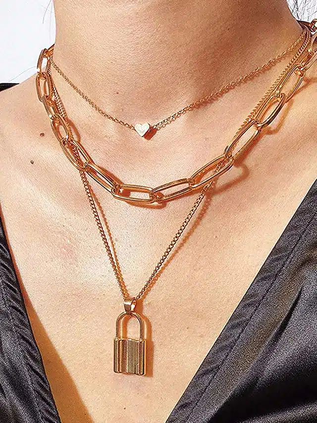 Multilayer Pendant Chain for Women and Girls (Gold)