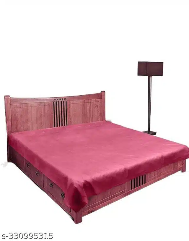 PVC Double Bed Mattress Protector (Pink, 72x78 inches)