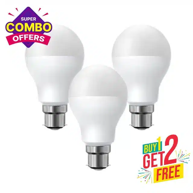 9 Watt LED Bulb (Pack of 3, White)