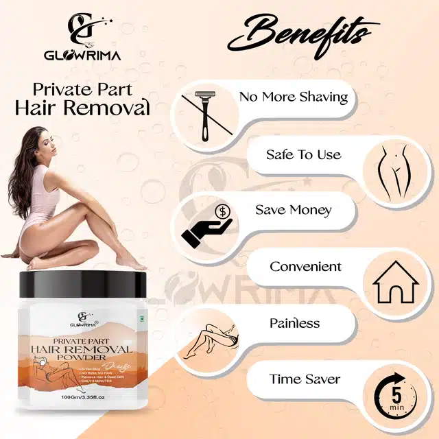 Glowrima Orange Fragrance Private Part Hair Removal Powder  (100 g)