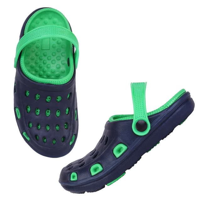 Clogs for Boys (Green & Navy Blue, 4-5 Years)