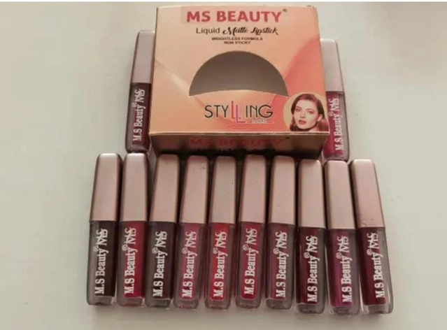 MS Beauty Liquid Matte Long Lasting Lipsticks (Multicolor, Pack of 12)