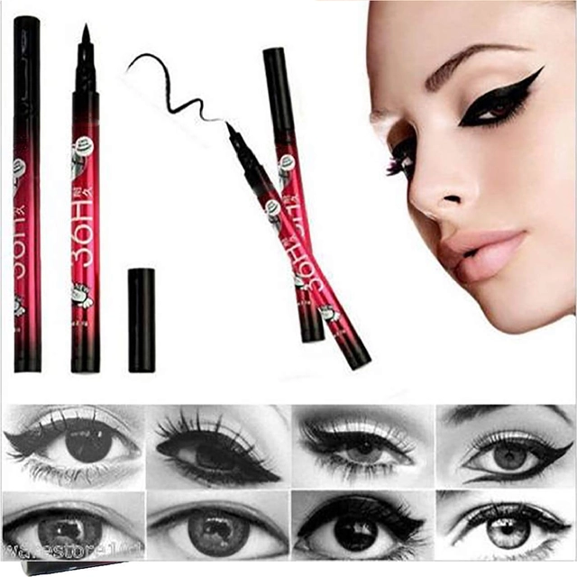 36H Waterproof Eyeliners (Black, Pack of 10)