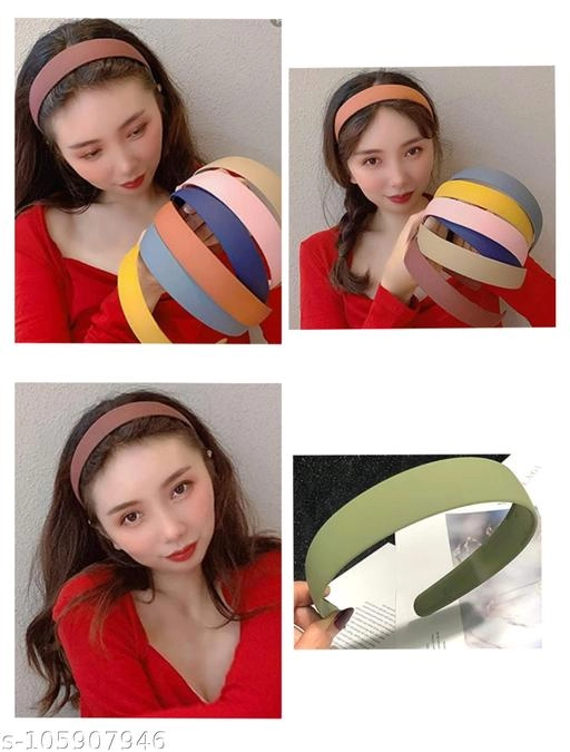 Plastic Hair Band for Women (Multicolor, Pack of 6)